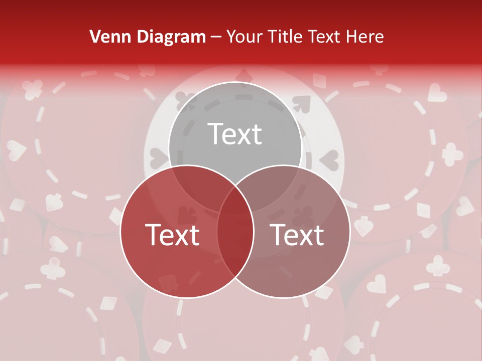 White Poker Chip Amid Red Chips. PowerPoint Template
