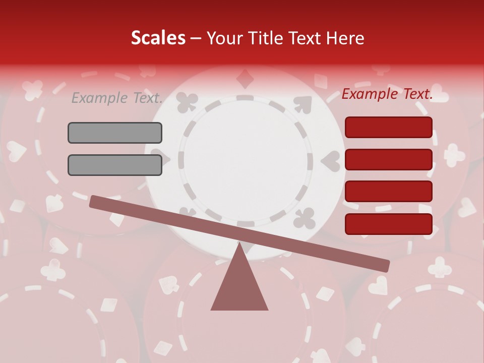 White Poker Chip Amid Red Chips. PowerPoint Template