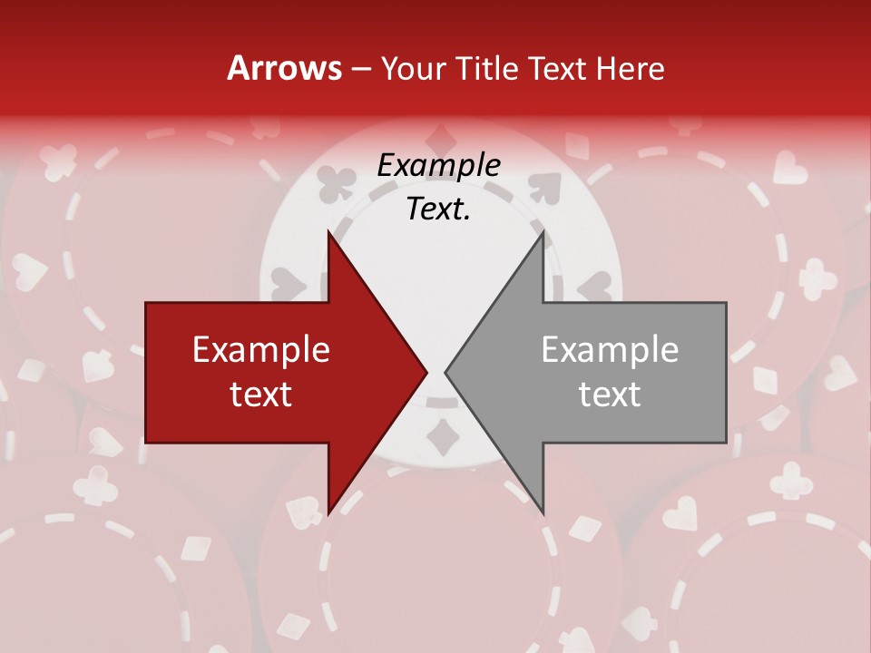 White Poker Chip Amid Red Chips. PowerPoint Template