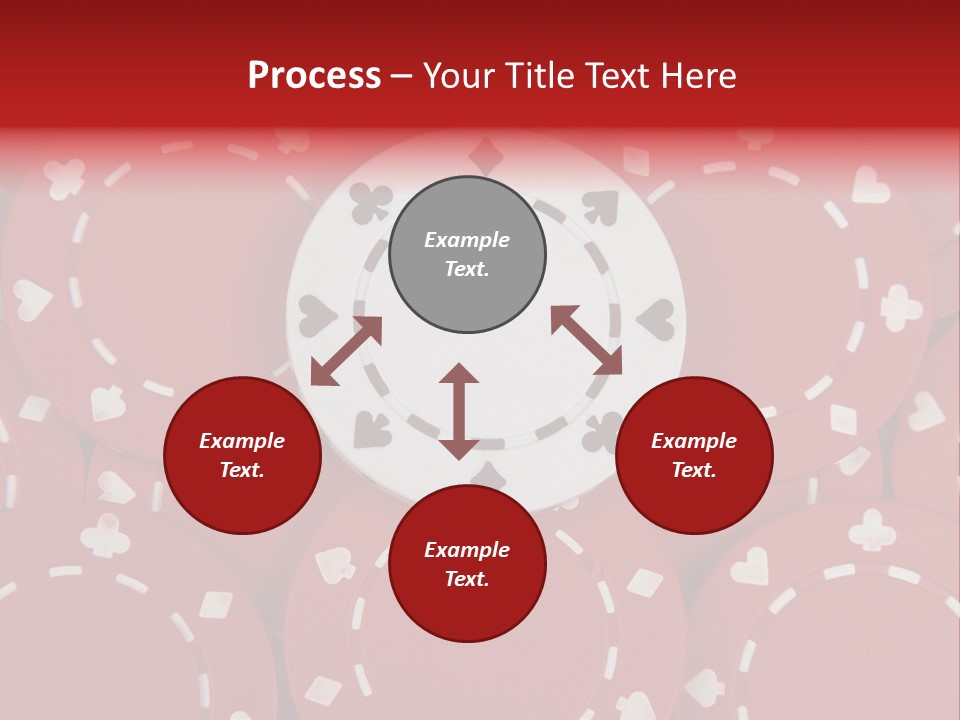 White Poker Chip Amid Red Chips. PowerPoint Template