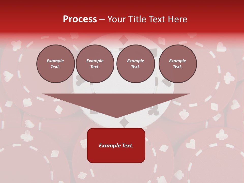 White Poker Chip Amid Red Chips. PowerPoint Template