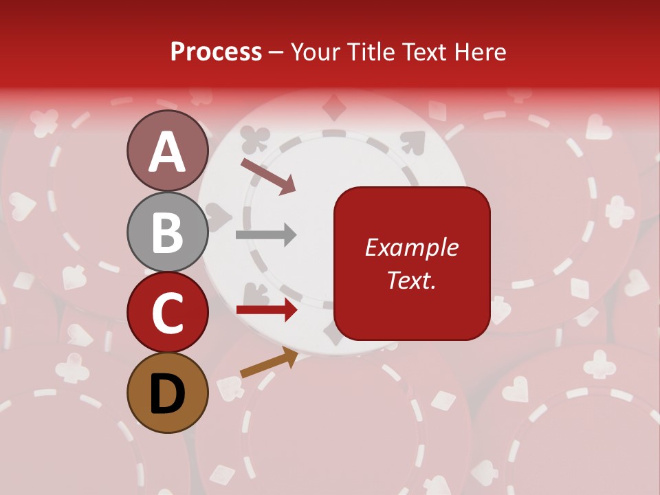 White Poker Chip Amid Red Chips. PowerPoint Template