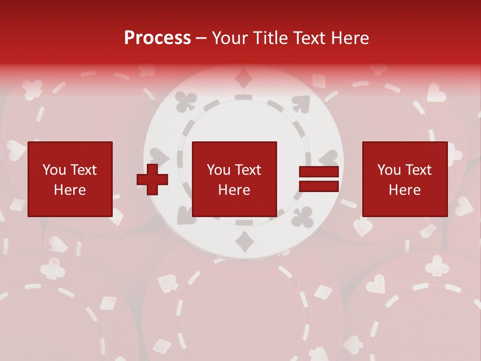 White Poker Chip Amid Red Chips. PowerPoint Template