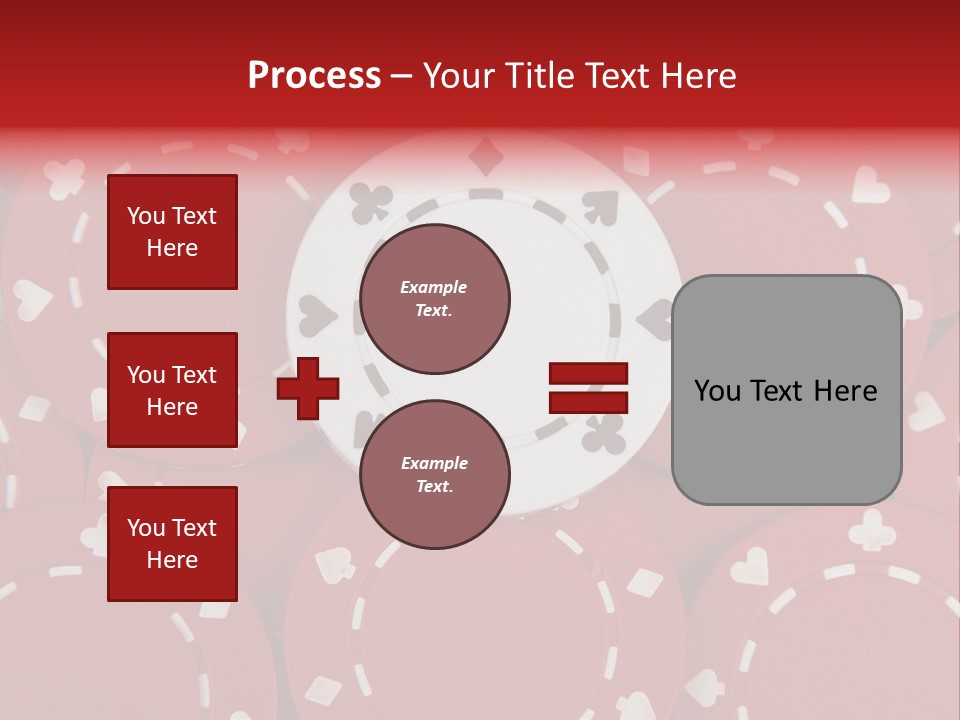 White Poker Chip Amid Red Chips. PowerPoint Template