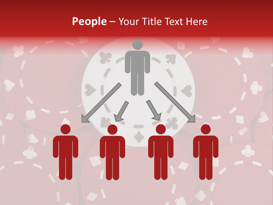White Poker Chip Amid Red Chips. PowerPoint Template