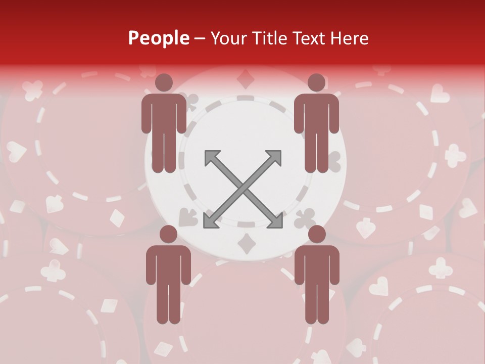 White Poker Chip Amid Red Chips. PowerPoint Template