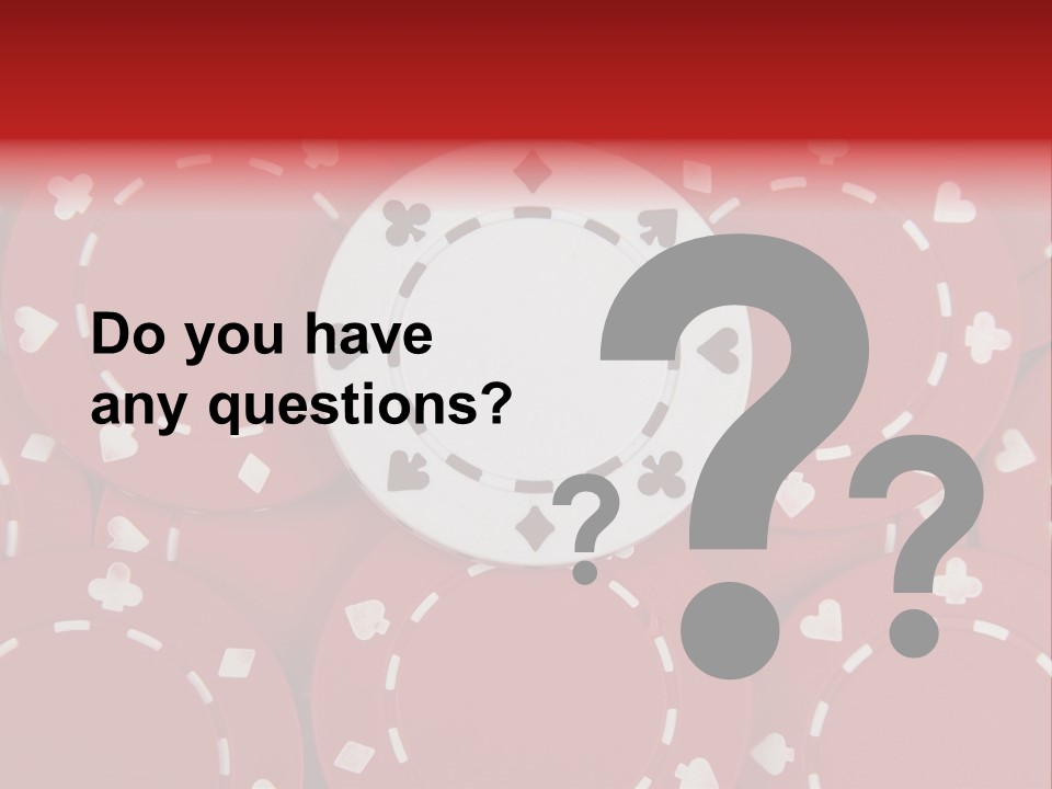 White Poker Chip Amid Red Chips. PowerPoint Template