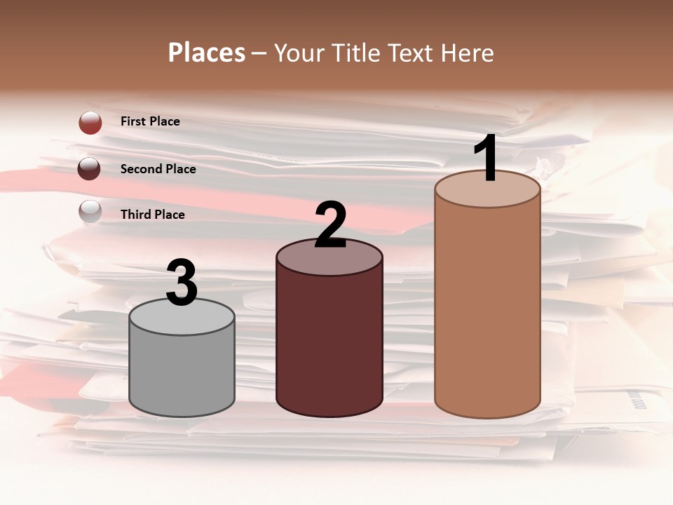 A Pile Of Colorful Letters And Junk Mail On A Table Isolated On White Background PowerPoint Template