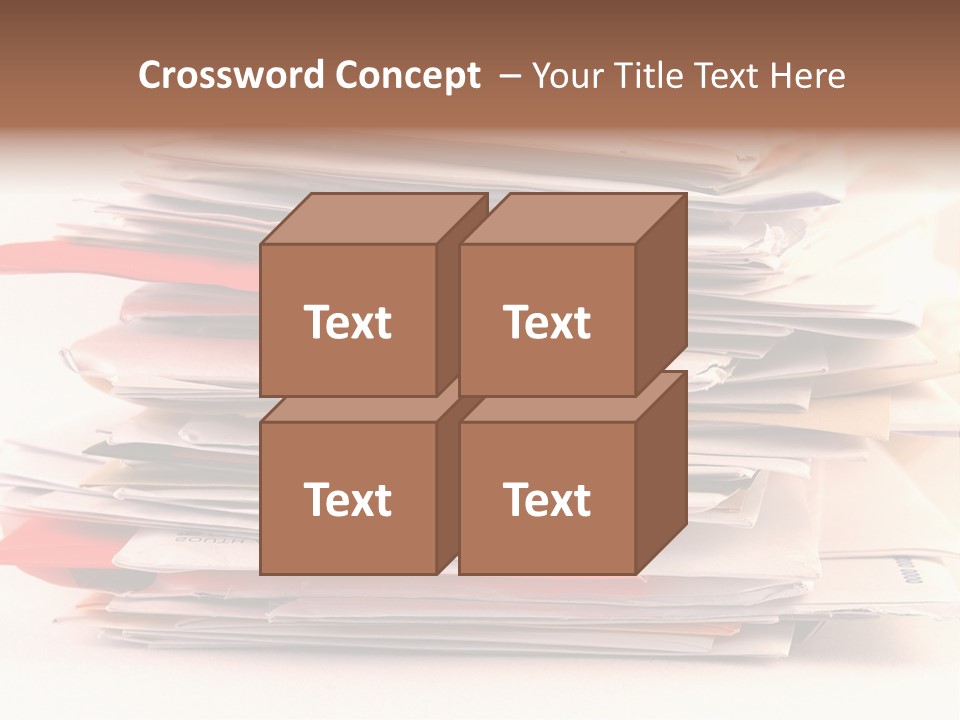 A Pile Of Colorful Letters And Junk Mail On A Table Isolated On White Background PowerPoint Template