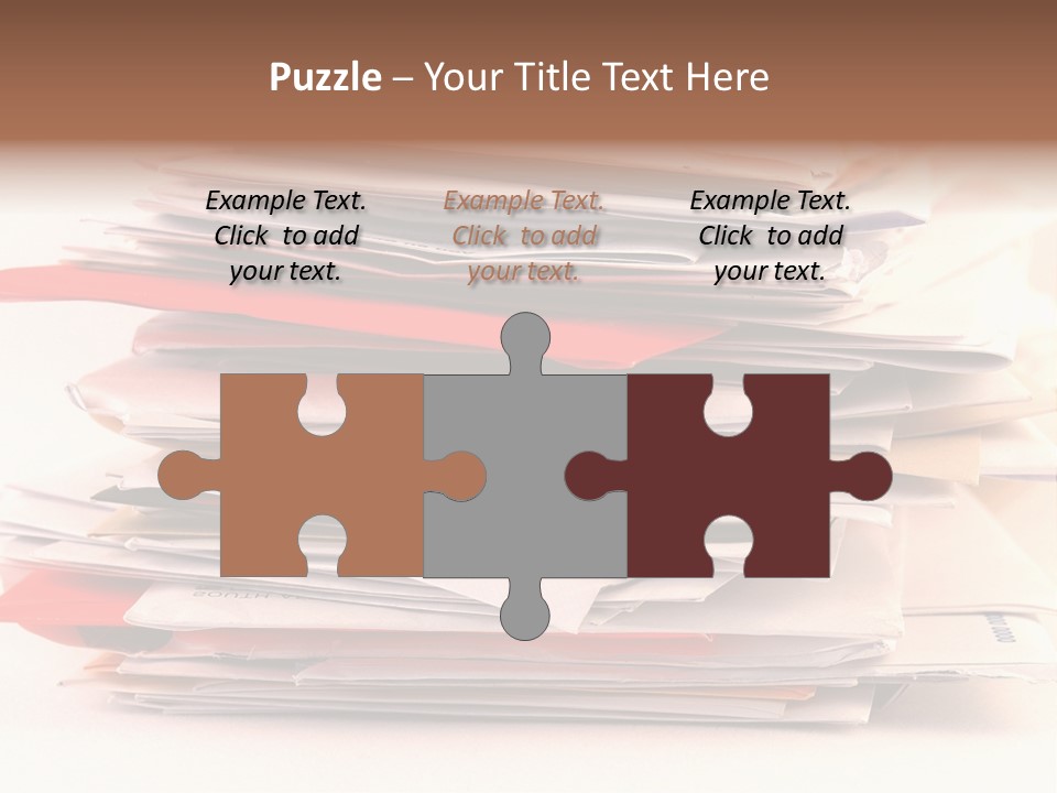 A Pile Of Colorful Letters And Junk Mail On A Table Isolated On White Background PowerPoint Template