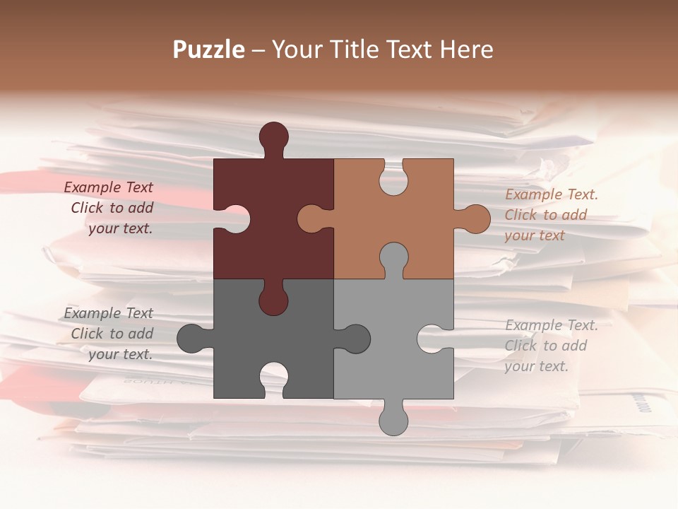 A Pile Of Colorful Letters And Junk Mail On A Table Isolated On White Background PowerPoint Template