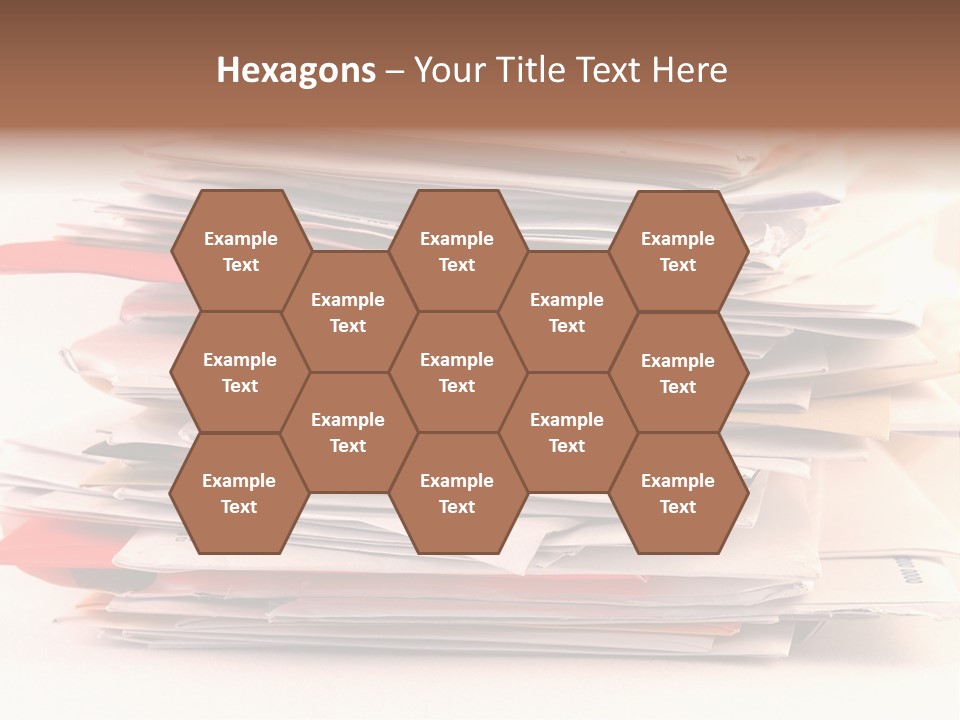 A Pile Of Colorful Letters And Junk Mail On A Table Isolated On White Background PowerPoint Template