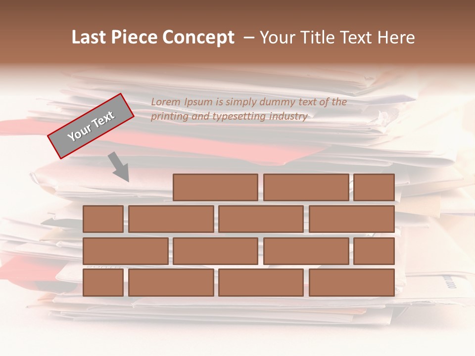 A Pile Of Colorful Letters And Junk Mail On A Table Isolated On White Background PowerPoint Template