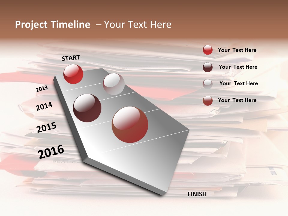 A Pile Of Colorful Letters And Junk Mail On A Table Isolated On White Background PowerPoint Template