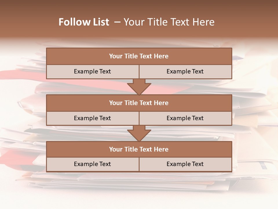 A Pile Of Colorful Letters And Junk Mail On A Table Isolated On White Background PowerPoint Template