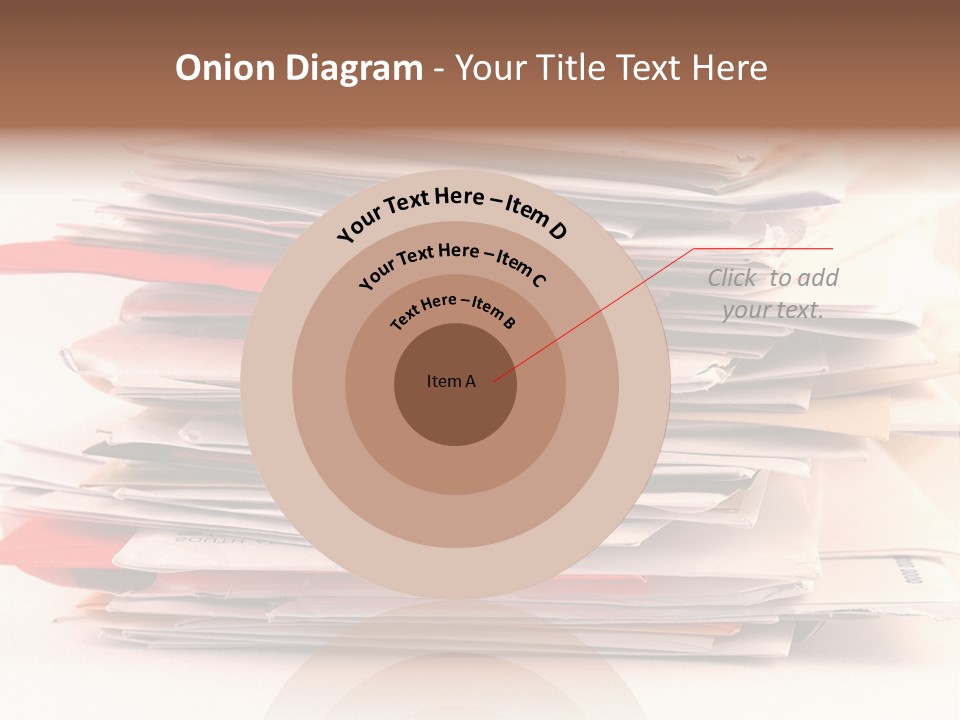 A Pile Of Colorful Letters And Junk Mail On A Table Isolated On White Background PowerPoint Template