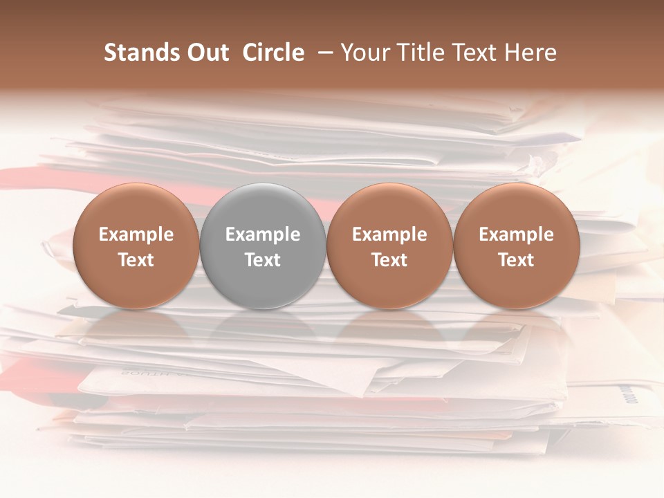 A Pile Of Colorful Letters And Junk Mail On A Table Isolated On White Background PowerPoint Template