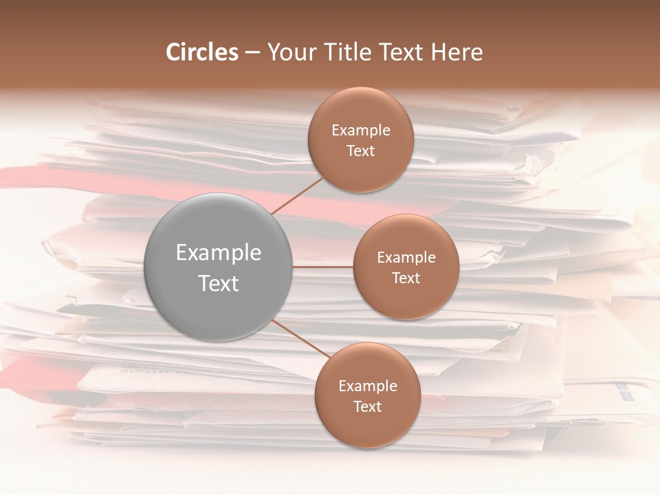 A Pile Of Colorful Letters And Junk Mail On A Table Isolated On White Background PowerPoint Template