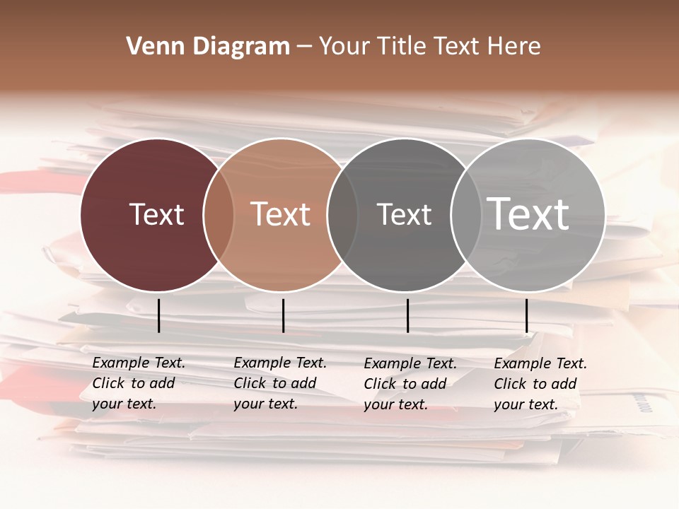 A Pile Of Colorful Letters And Junk Mail On A Table Isolated On White Background PowerPoint Template