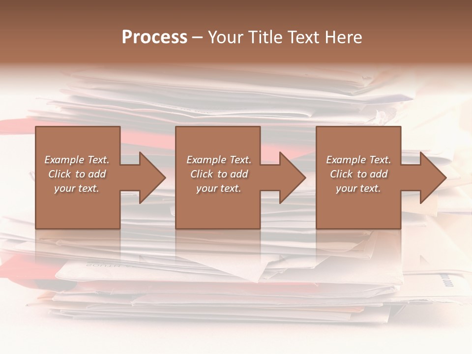 A Pile Of Colorful Letters And Junk Mail On A Table Isolated On White Background PowerPoint Template