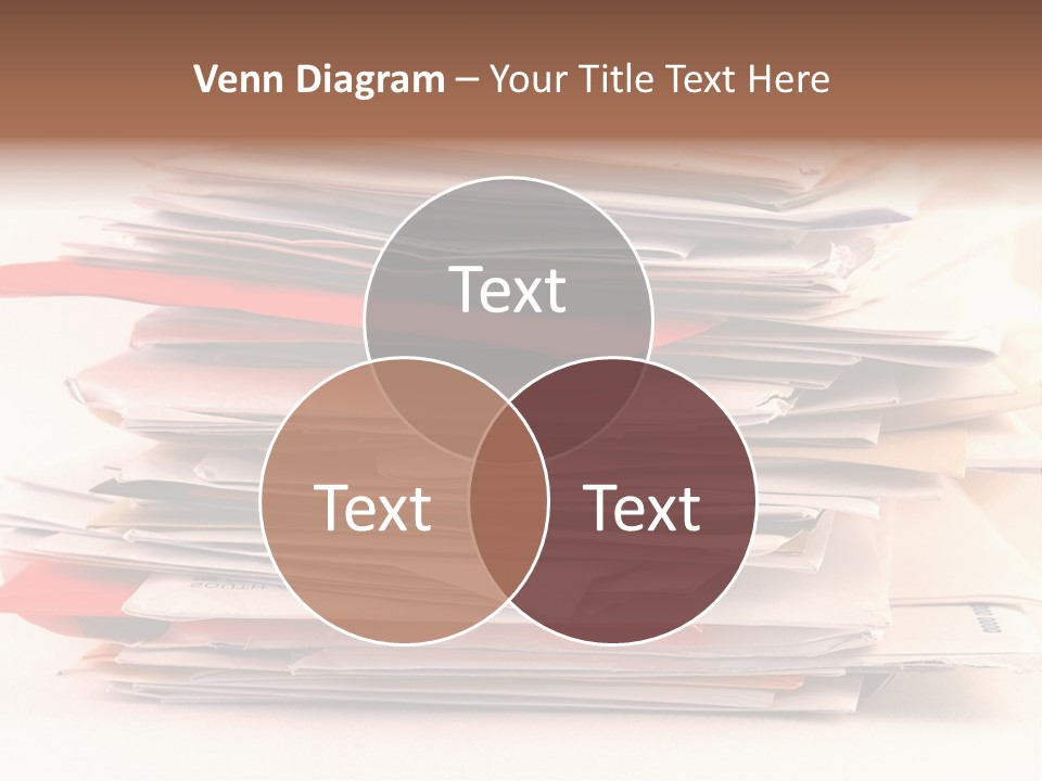 A Pile Of Colorful Letters And Junk Mail On A Table Isolated On White Background PowerPoint Template