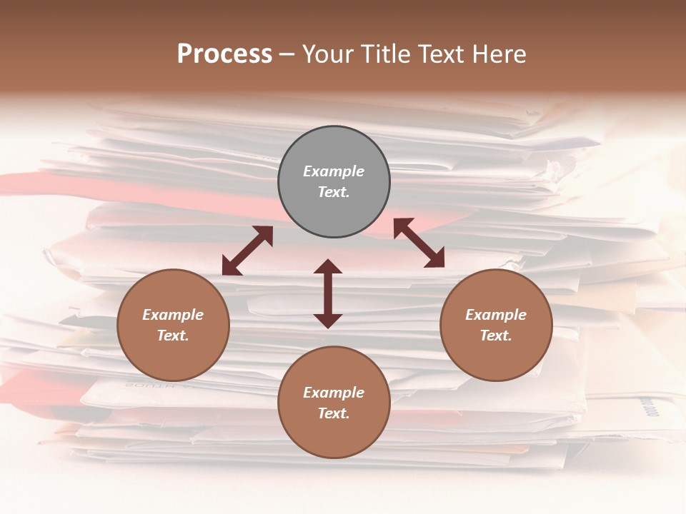 A Pile Of Colorful Letters And Junk Mail On A Table Isolated On White Background PowerPoint Template