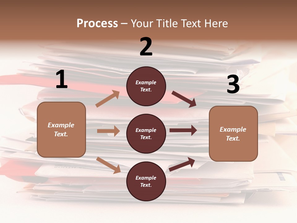 A Pile Of Colorful Letters And Junk Mail On A Table Isolated On White Background PowerPoint Template