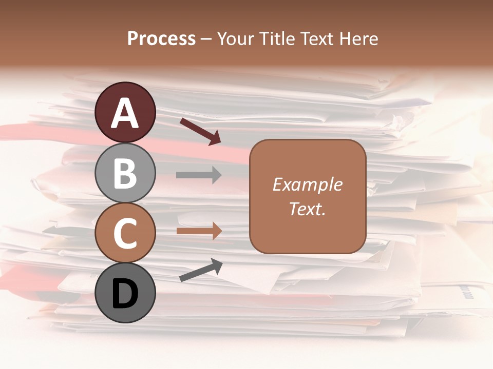 A Pile Of Colorful Letters And Junk Mail On A Table Isolated On White Background PowerPoint Template