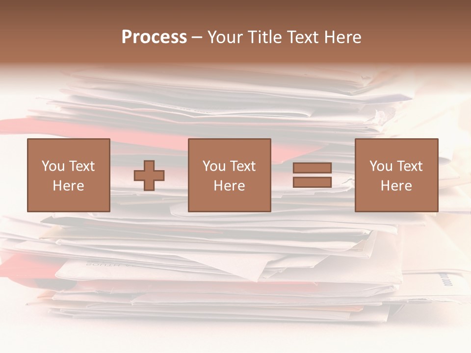 A Pile Of Colorful Letters And Junk Mail On A Table Isolated On White Background PowerPoint Template