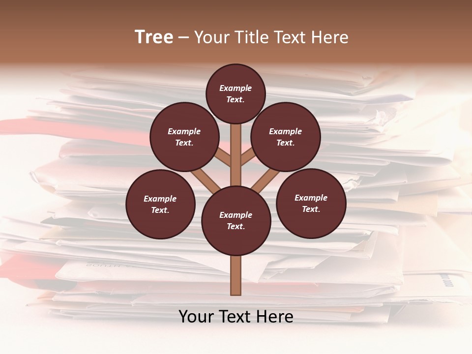 A Pile Of Colorful Letters And Junk Mail On A Table Isolated On White Background PowerPoint Template