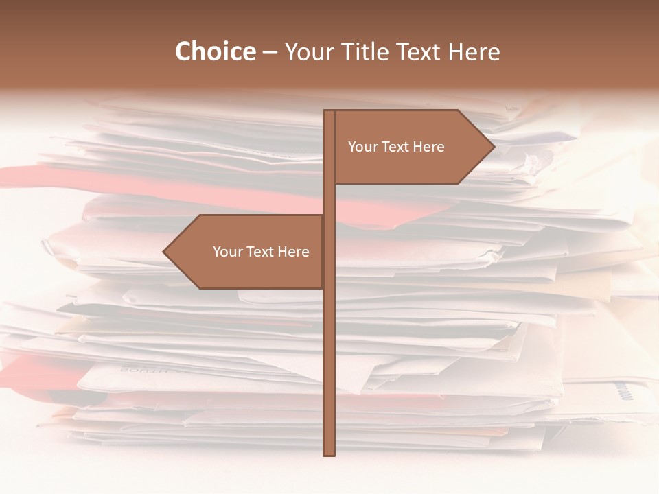 A Pile Of Colorful Letters And Junk Mail On A Table Isolated On White Background PowerPoint Template