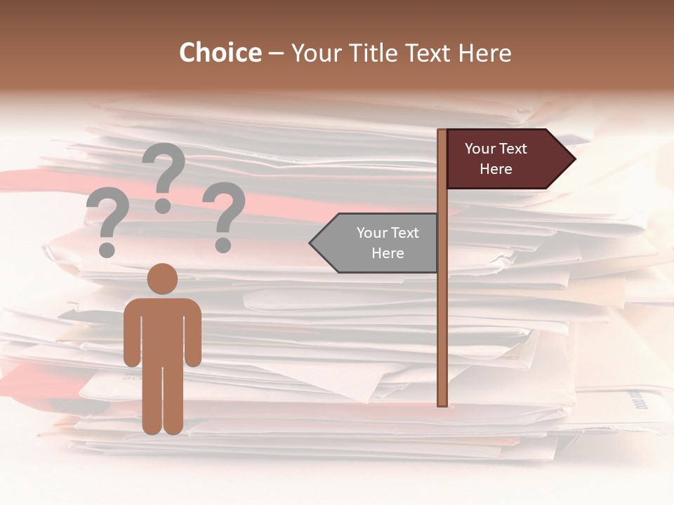 A Pile Of Colorful Letters And Junk Mail On A Table Isolated On White Background PowerPoint Template