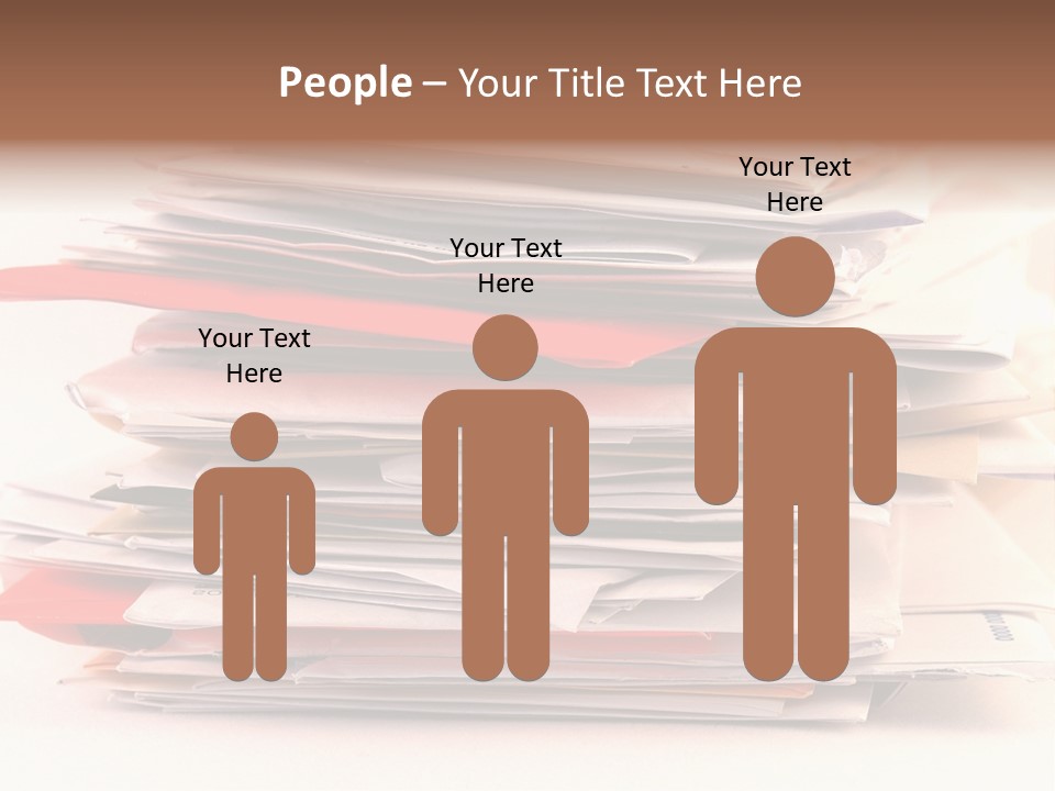 A Pile Of Colorful Letters And Junk Mail On A Table Isolated On White Background PowerPoint Template