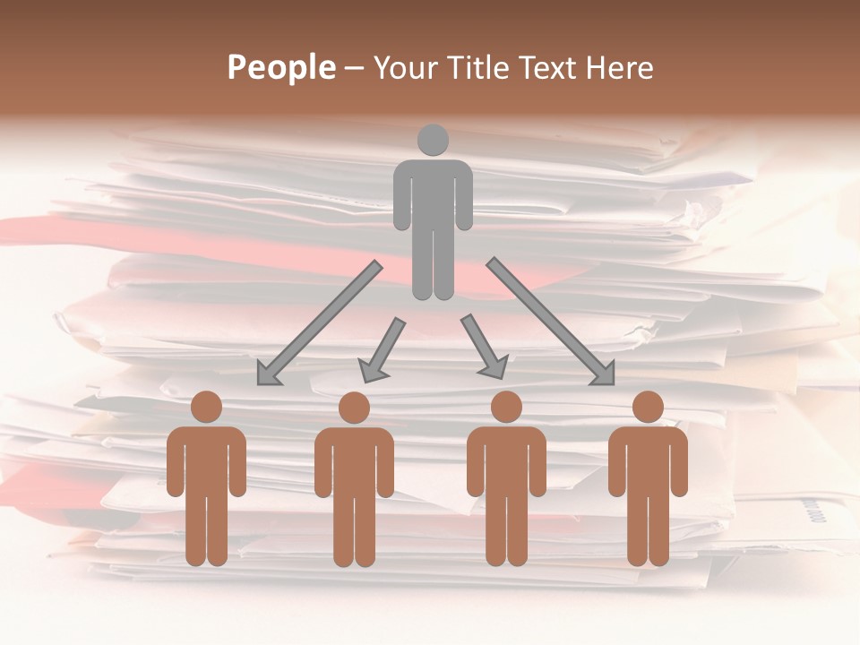 A Pile Of Colorful Letters And Junk Mail On A Table Isolated On White Background PowerPoint Template