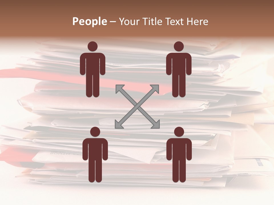 A Pile Of Colorful Letters And Junk Mail On A Table Isolated On White Background PowerPoint Template