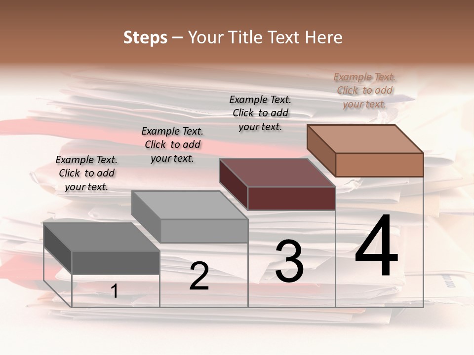 A Pile Of Colorful Letters And Junk Mail On A Table Isolated On White Background PowerPoint Template