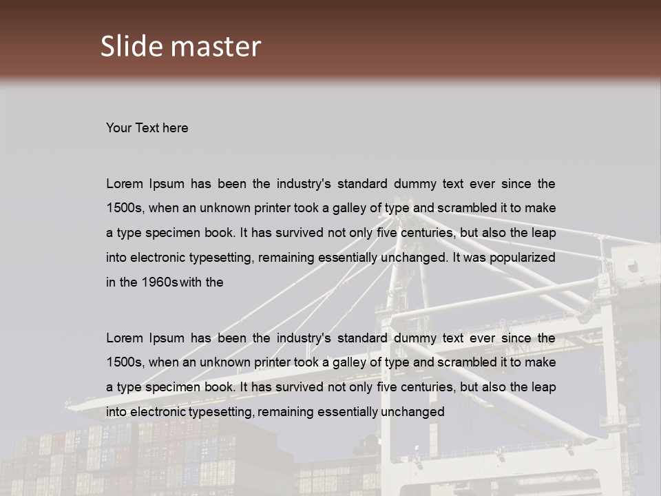 Container Ship Loading/Unloading PowerPoint Template