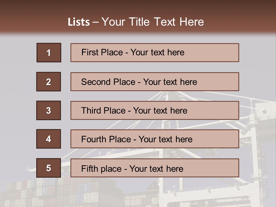 Container Ship Loading/Unloading PowerPoint Template