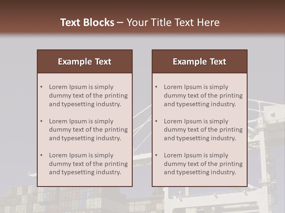 Container Ship Loading/Unloading PowerPoint Template