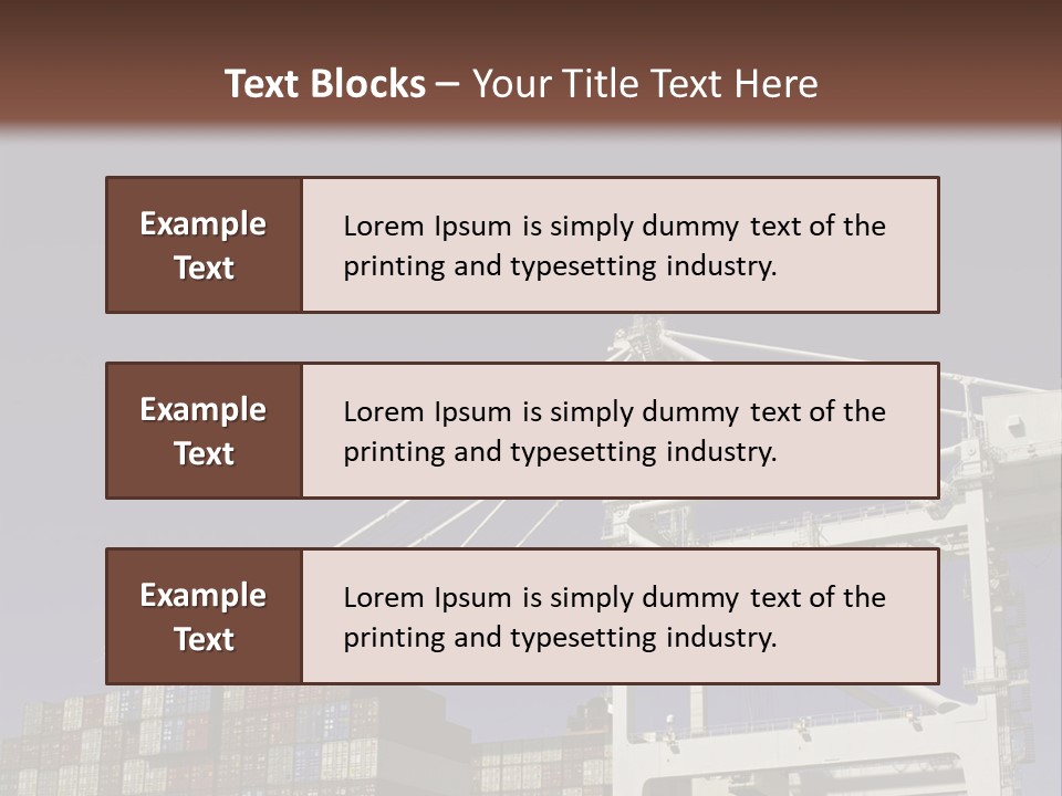 Container Ship Loading/Unloading PowerPoint Template