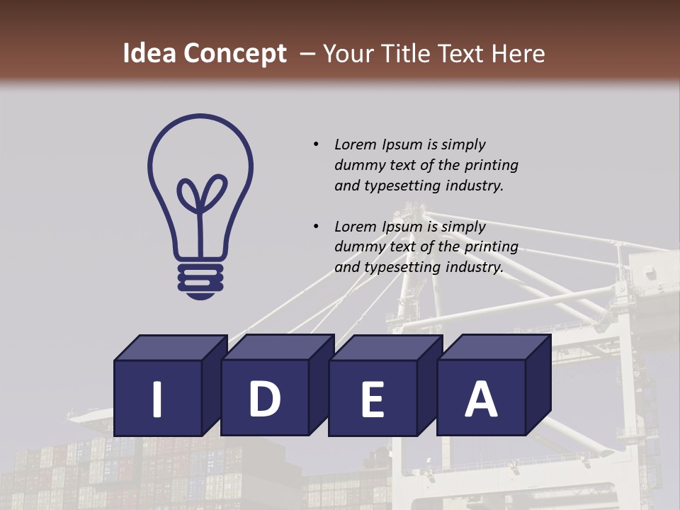 Container Ship Loading/Unloading PowerPoint Template