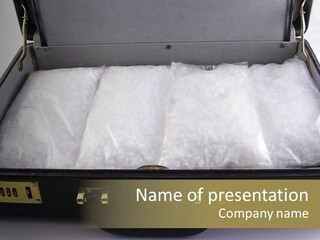 Packets Of Crack Cocaine In A Briefcase PowerPoint Template