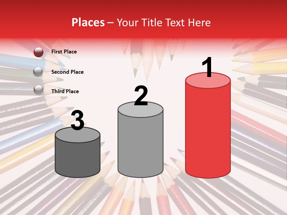 Colored Pencils In A Heart Shape PowerPoint Template