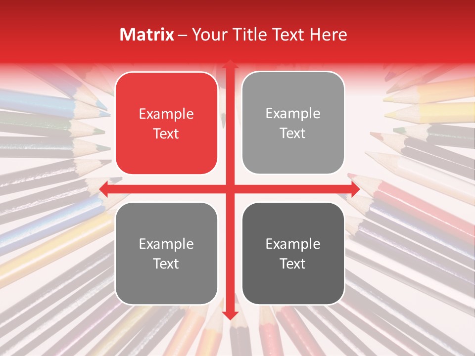 Colored Pencils In A Heart Shape PowerPoint Template