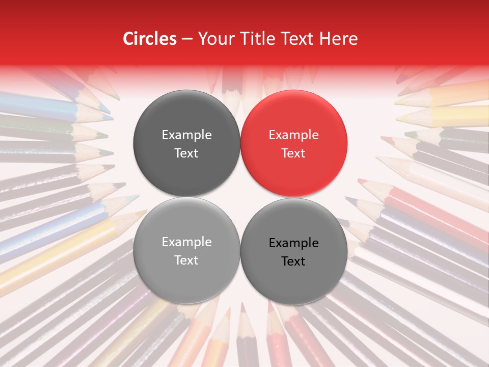Colored Pencils In A Heart Shape PowerPoint Template