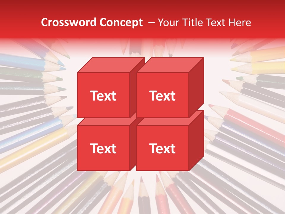 Colored Pencils In A Heart Shape PowerPoint Template