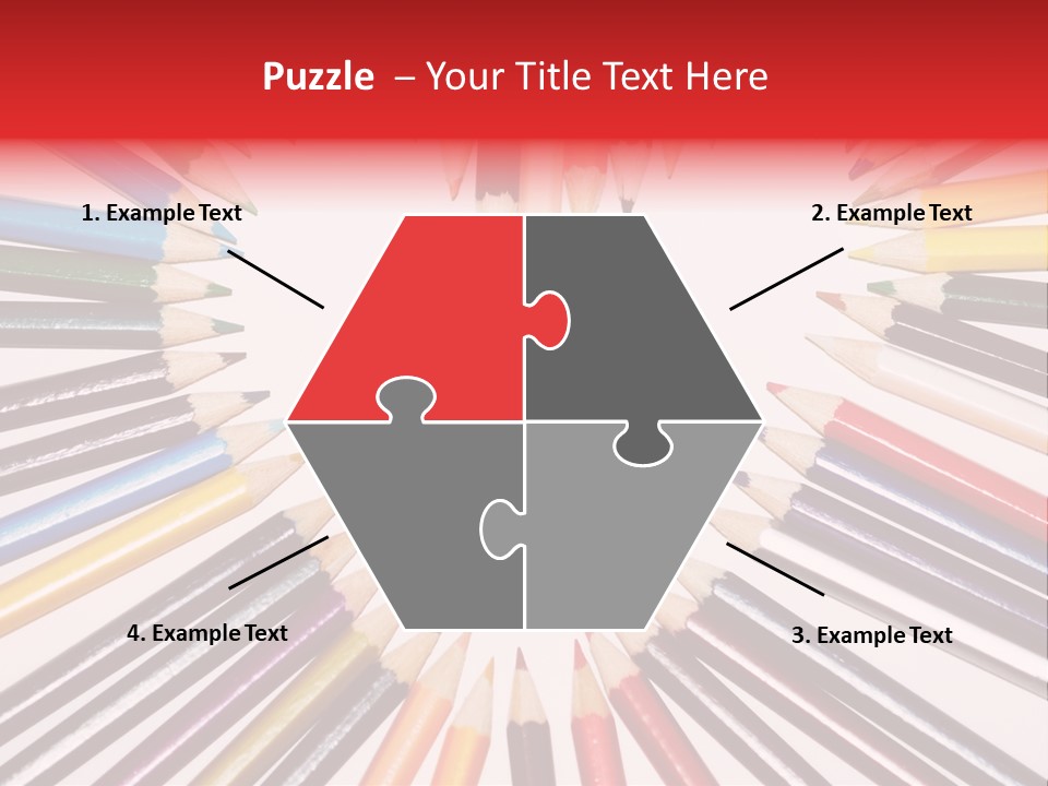 Colored Pencils In A Heart Shape PowerPoint Template