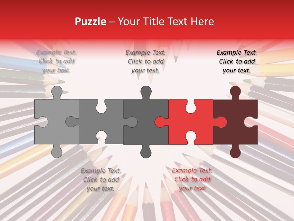 Colored Pencils In A Heart Shape PowerPoint Template