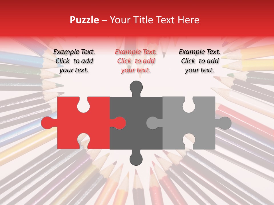 Colored Pencils In A Heart Shape PowerPoint Template