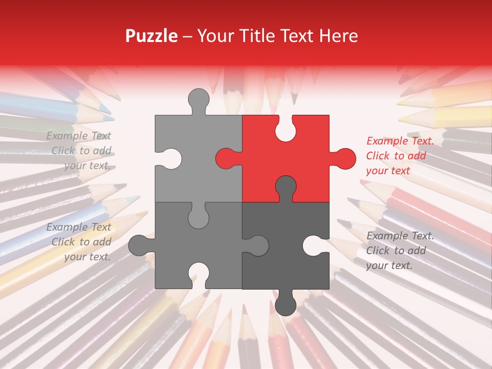 Colored Pencils In A Heart Shape PowerPoint Template